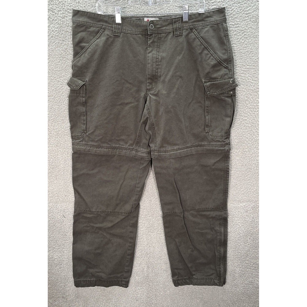 Guide Series Pants Mens 40x32 Gray Canvas Convertible Cargo Double Knee Outdoors